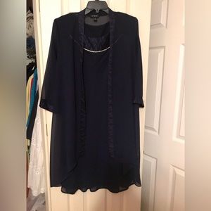 LE Bos Blue 2 Piece Dress, Size 14